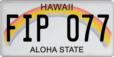HI license plate FIP077