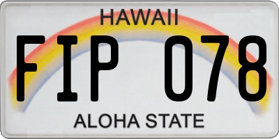 HI license plate FIP078