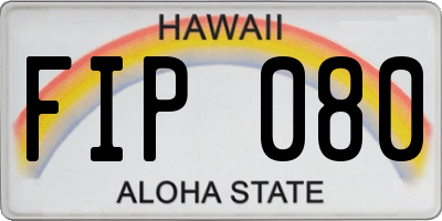 HI license plate FIP080