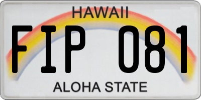 HI license plate FIP081
