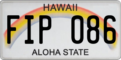 HI license plate FIP086