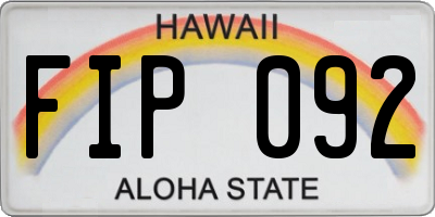 HI license plate FIP092