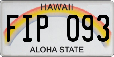 HI license plate FIP093