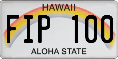HI license plate FIP100