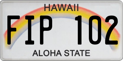 HI license plate FIP102