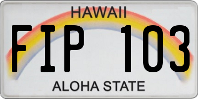 HI license plate FIP103