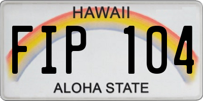 HI license plate FIP104