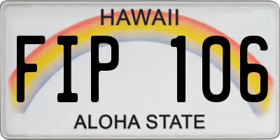 HI license plate FIP106