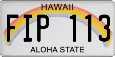 HI license plate FIP113