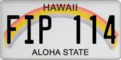 HI license plate FIP114