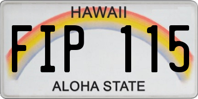 HI license plate FIP115