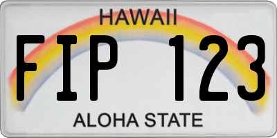 HI license plate FIP123