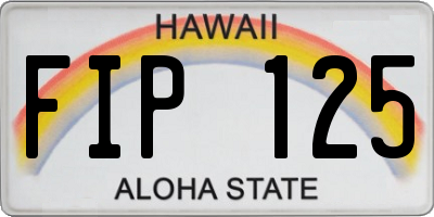 HI license plate FIP125