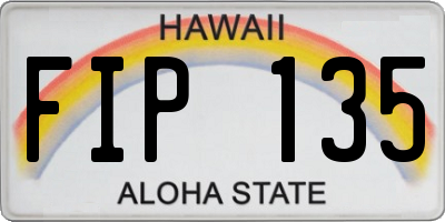 HI license plate FIP135