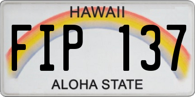 HI license plate FIP137