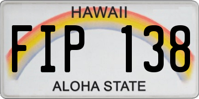 HI license plate FIP138