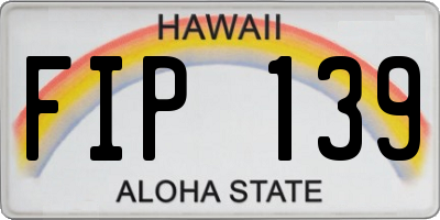 HI license plate FIP139