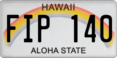 HI license plate FIP140