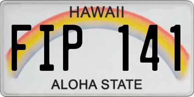 HI license plate FIP141