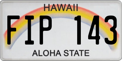 HI license plate FIP143