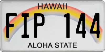 HI license plate FIP144