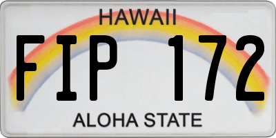 HI license plate FIP172