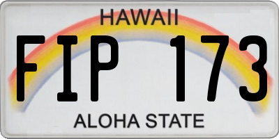 HI license plate FIP173