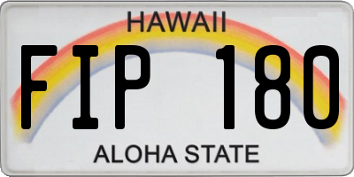 HI license plate FIP180