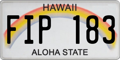 HI license plate FIP183