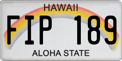 HI license plate FIP189