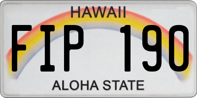 HI license plate FIP190