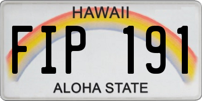 HI license plate FIP191