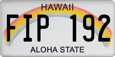HI license plate FIP192