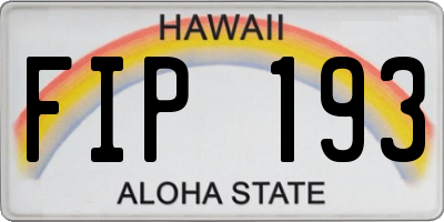 HI license plate FIP193
