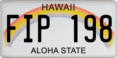 HI license plate FIP198