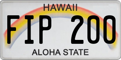 HI license plate FIP200