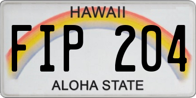 HI license plate FIP204