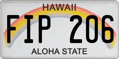 HI license plate FIP206