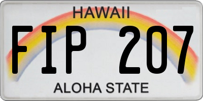 HI license plate FIP207