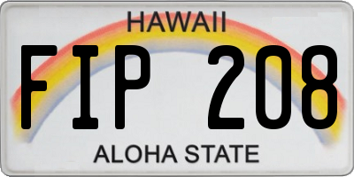 HI license plate FIP208