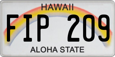 HI license plate FIP209