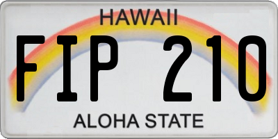 HI license plate FIP210