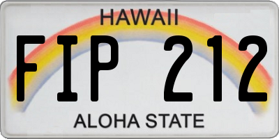HI license plate FIP212