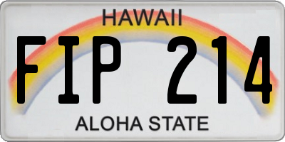 HI license plate FIP214