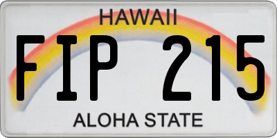 HI license plate FIP215