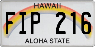 HI license plate FIP216