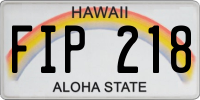 HI license plate FIP218