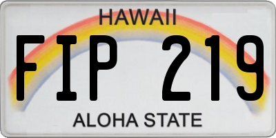 HI license plate FIP219
