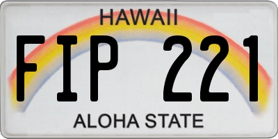HI license plate FIP221