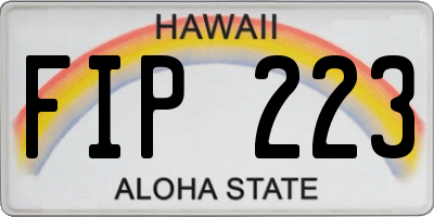 HI license plate FIP223